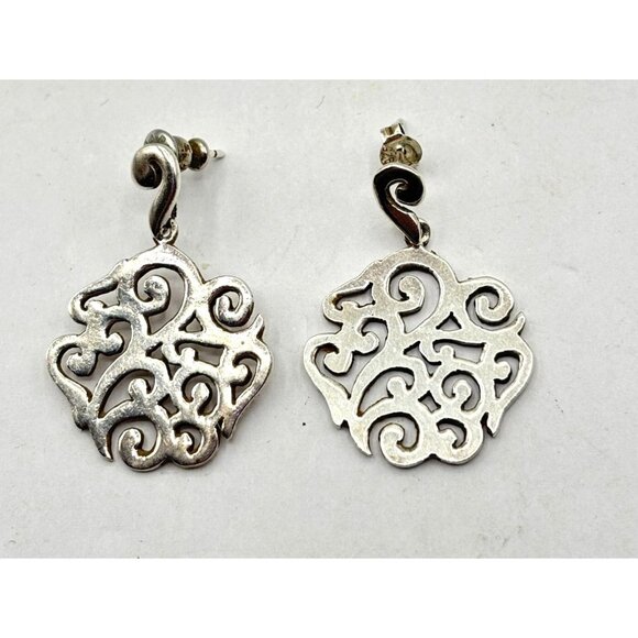 Barse 925 Sterling Silver Scroll Dangle Earrings - Picture 1 of 6
